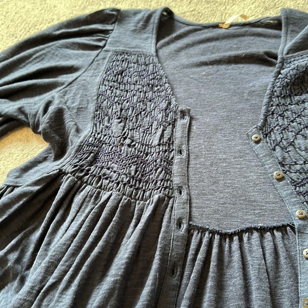 Free People XL Button Tunic Top Lightweight Cardigan Dress EUC NWOT - Picture 7 of 9